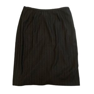 ARMANI Collezioni virgin wool black pinstripe skirt size 12 like new vintage